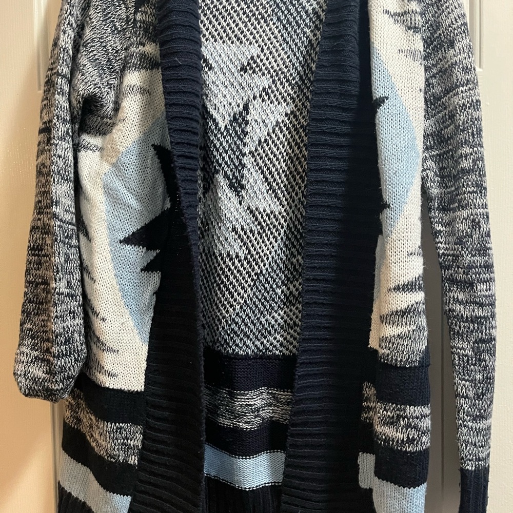 Abound Blue and Cream Cardigan Sweater